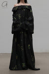 Mutedance 24 Spring/Summer Wide Shoulder Dress Series Silk MD-MD24SS45-SHENLV Dark Green PM116